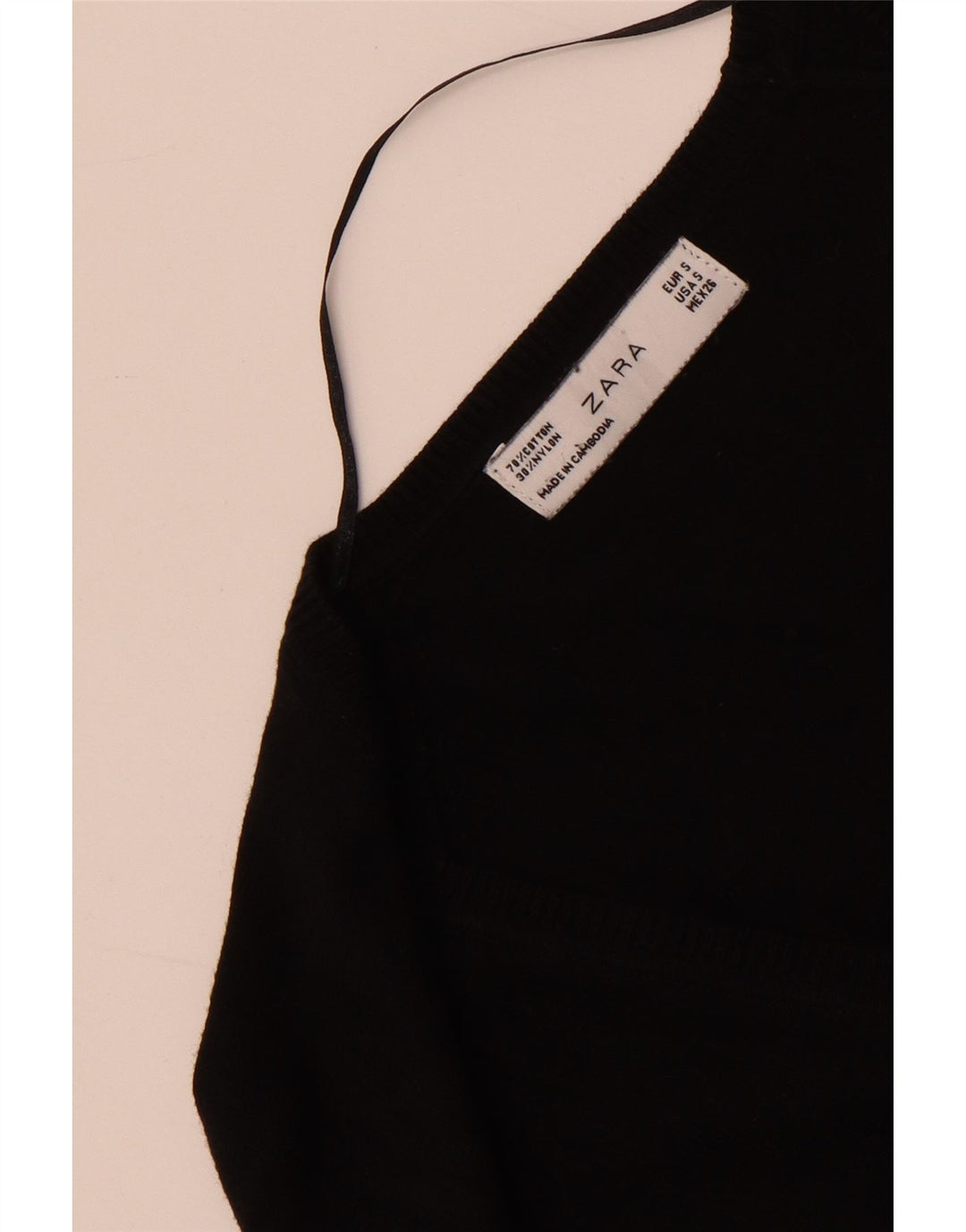 Zara Damen-Cardigan-Pullover UK 10 Small Schwarze Baumwolle