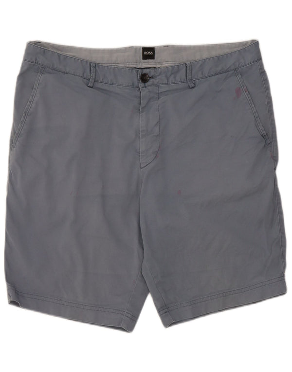 Hugo Boss Herren Chinoshorts IT 50 Large W34 Blaue Baumwolle
