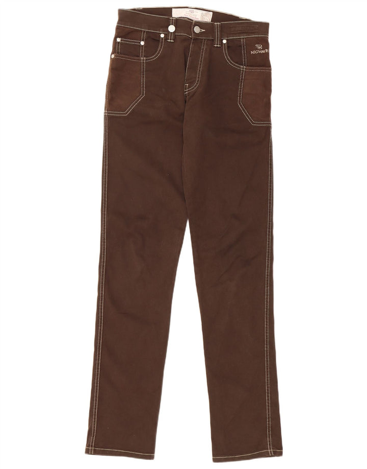 Nicwave Damen Slim Jeans IT 44 Medium W30 L34 Braune Baumwolle