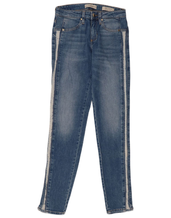 Guess Damen Sexy Curve Skinny Jeans W24 L30 Blaue Baumwolle