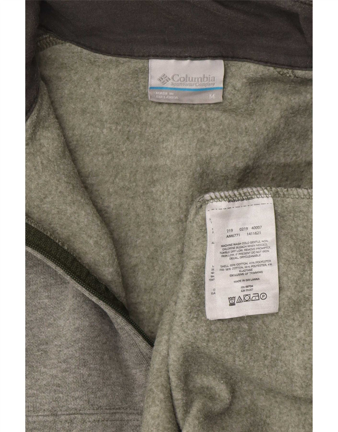 Columbia Damen-Sweatshirt mit Reißverschluss am Hals, UK 14, mittelgraue Baumwolle
