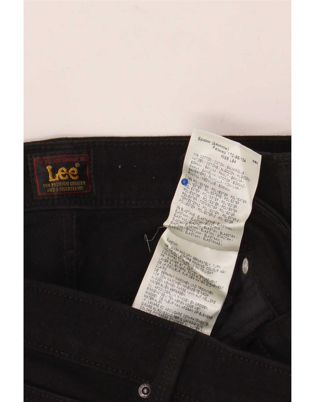 Lee Damen Marion Straight Jeans W34 L33 Schwarze Baumwolle