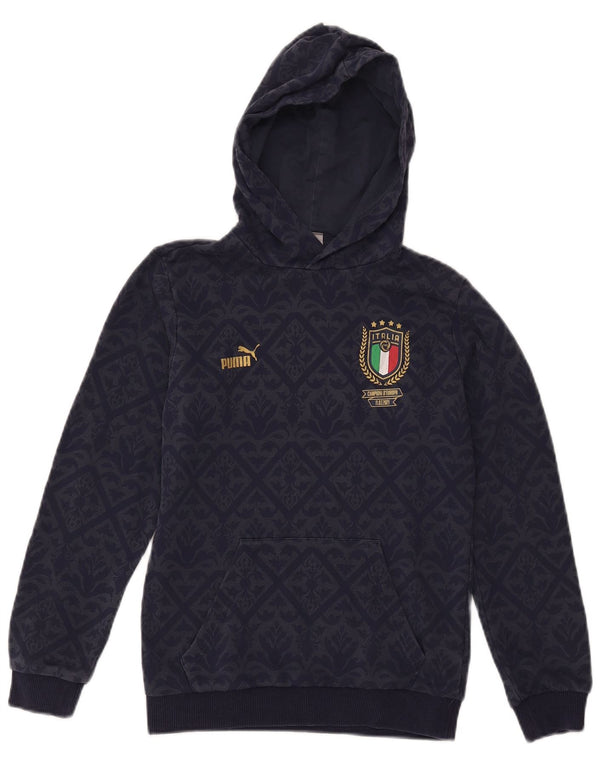 Puma Kapuzenpullover für Jungen, 11–12 Jahre, Marineblau, Blumenmuster, Baumwolle