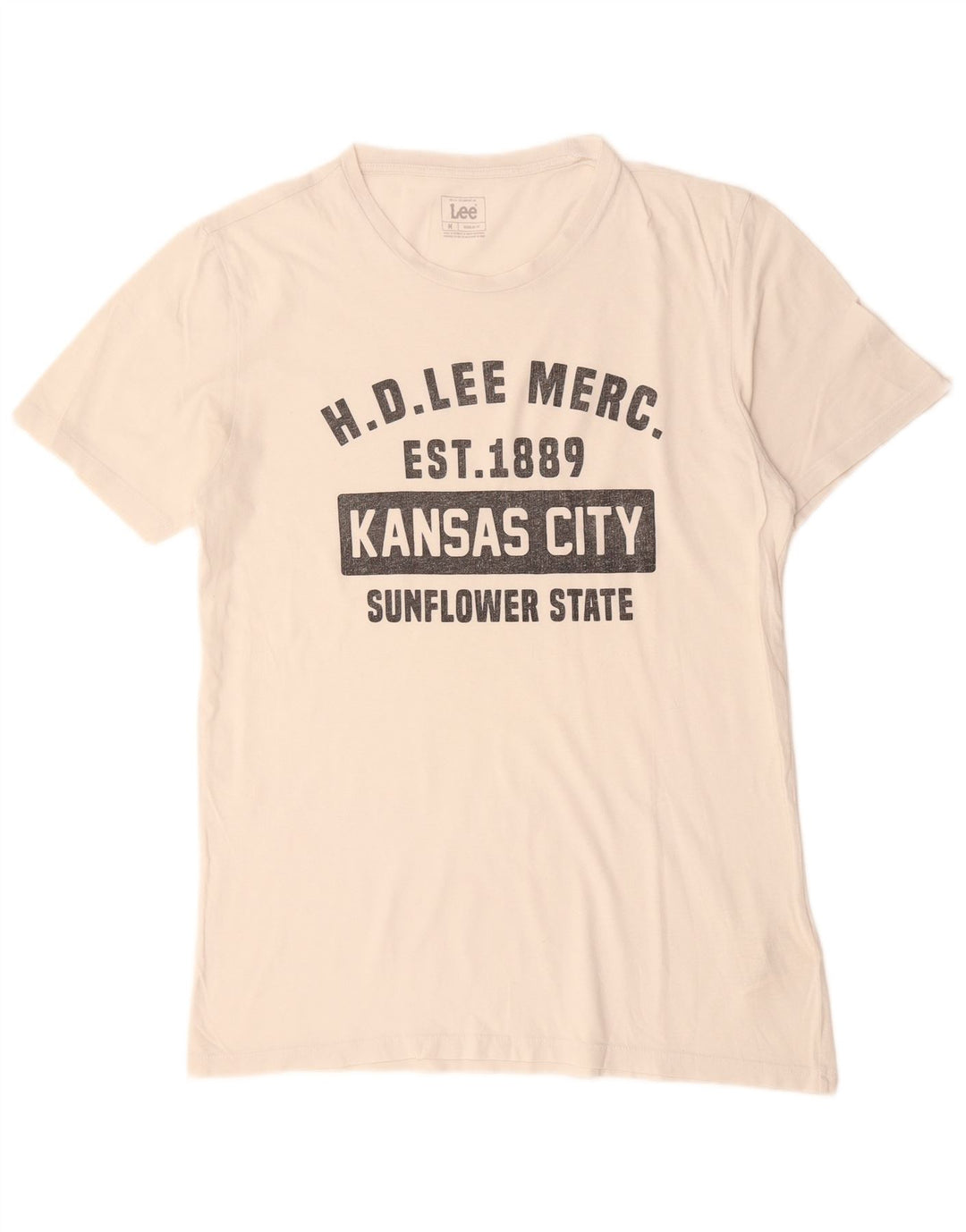 LEE Herren-T-Shirt mit normaler Passform, mittelgroß, cremefarbene Baumwolle