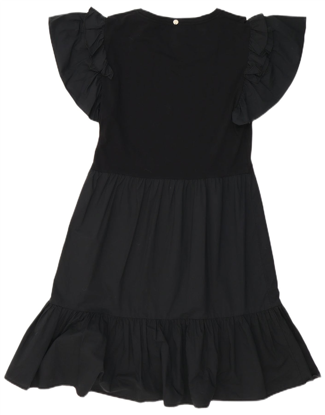Liu Jo Damen A-Linien-Kleid UK 12 Mittelschwarze Baumwolle