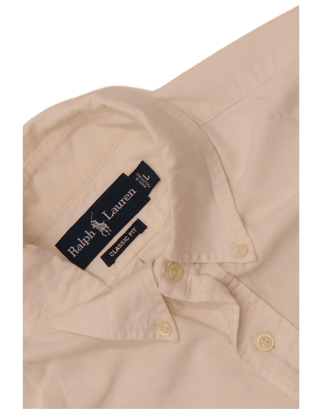 Ralph Lauren Herren-Hemd mit klassischer Passform, Größe L, Weiß