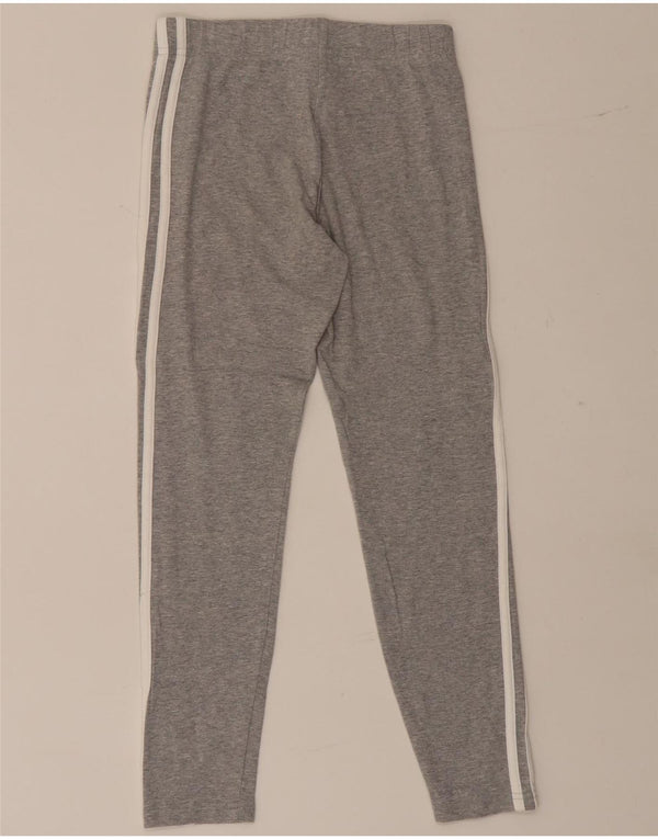 Adidas Mädchen-Leggings, 11–12 Jahre, graue Baumwolle