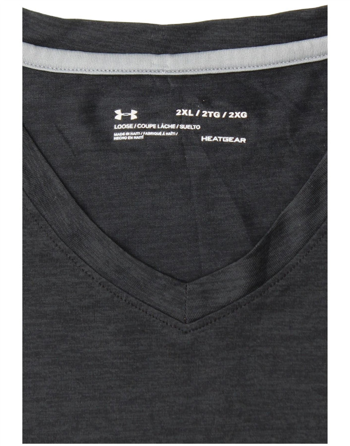 UNDER ARMOUR Herren Heat Gear T-Shirt Top 2XL Schwarz