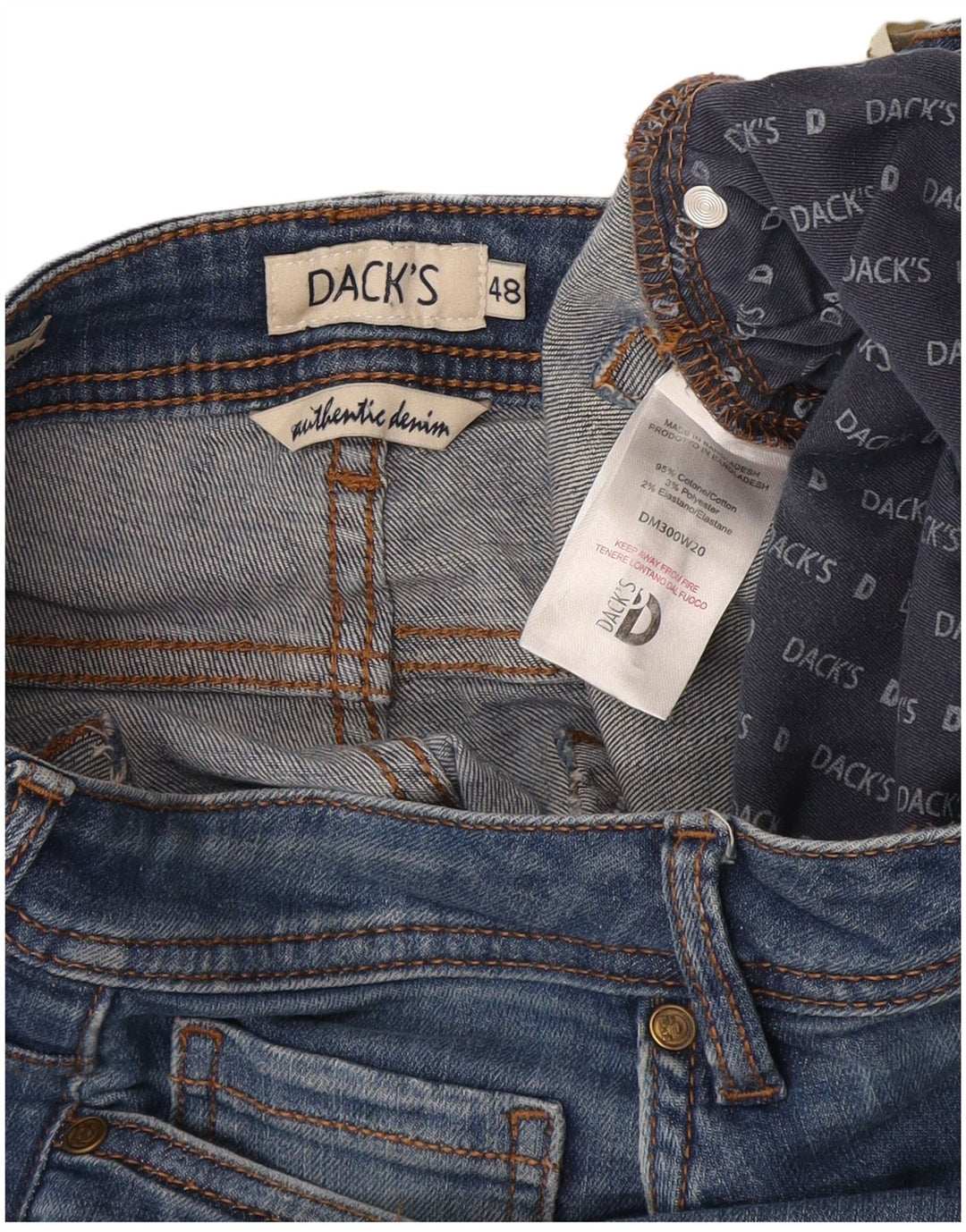 Dack's Damen Crop Slim Jeans IT 48 XL W32 L26 Blaue Baumwolle