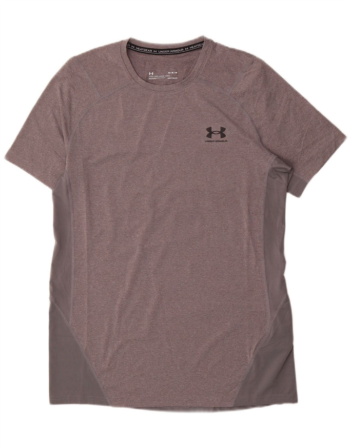 Under Armour Herren Heat Gear T-Shirt-Oberteil aus mittelgrau meliertem Polyester