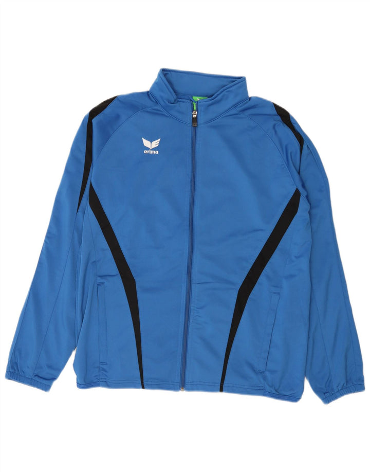 Erima Herren-Trainingsanzugoberteil, UK 40/42, mittelblaues Colourblock-Polyester