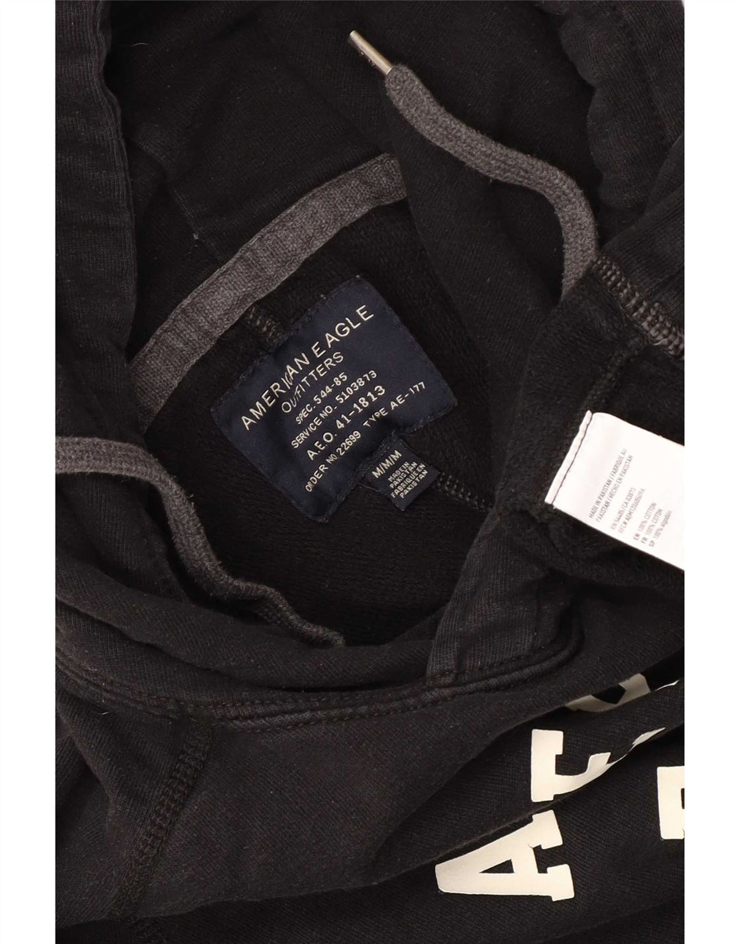 American Eagle Herren-Kapuzenpullover mit Grafik, mittelschwarz, Baumwolle