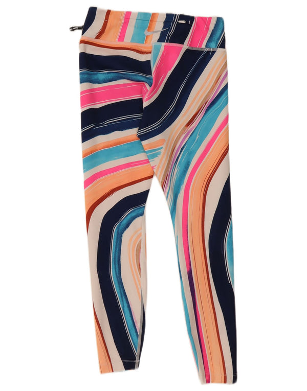 Nike Womens Dri Fit Leggings UK 8 Small Multicoloured Striped Polyester