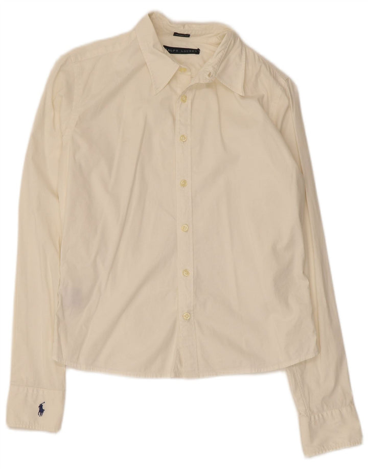 Ralph Lauren Damen Skinny Shirt US 8 Medium Off White