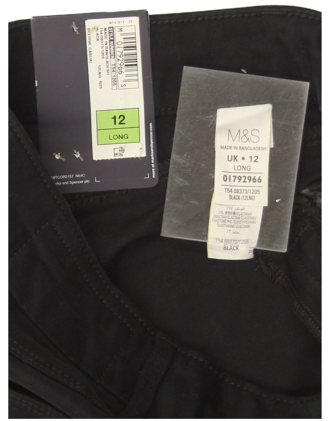 Marks & Spencer Damen Slim Casual Hose UK 12 Medium W30 L30 Schwarz