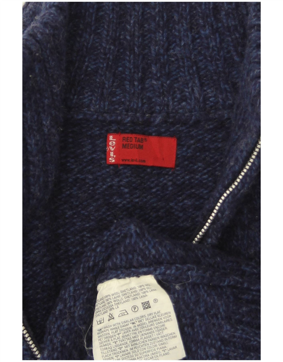LEVI'S Herren-Cardigan-Pullover aus mittelblauer, melierter Wolle