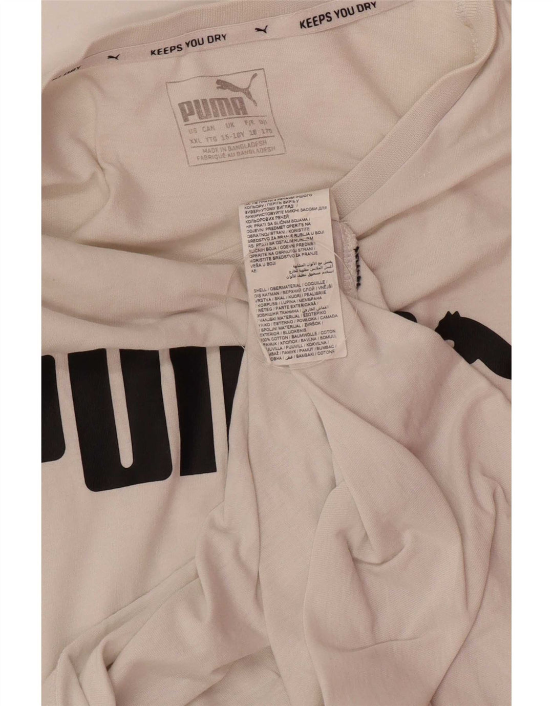 Puma Jungen T-Shirt mit Grafik, 15–16 Jahre, weiße Baumwolle