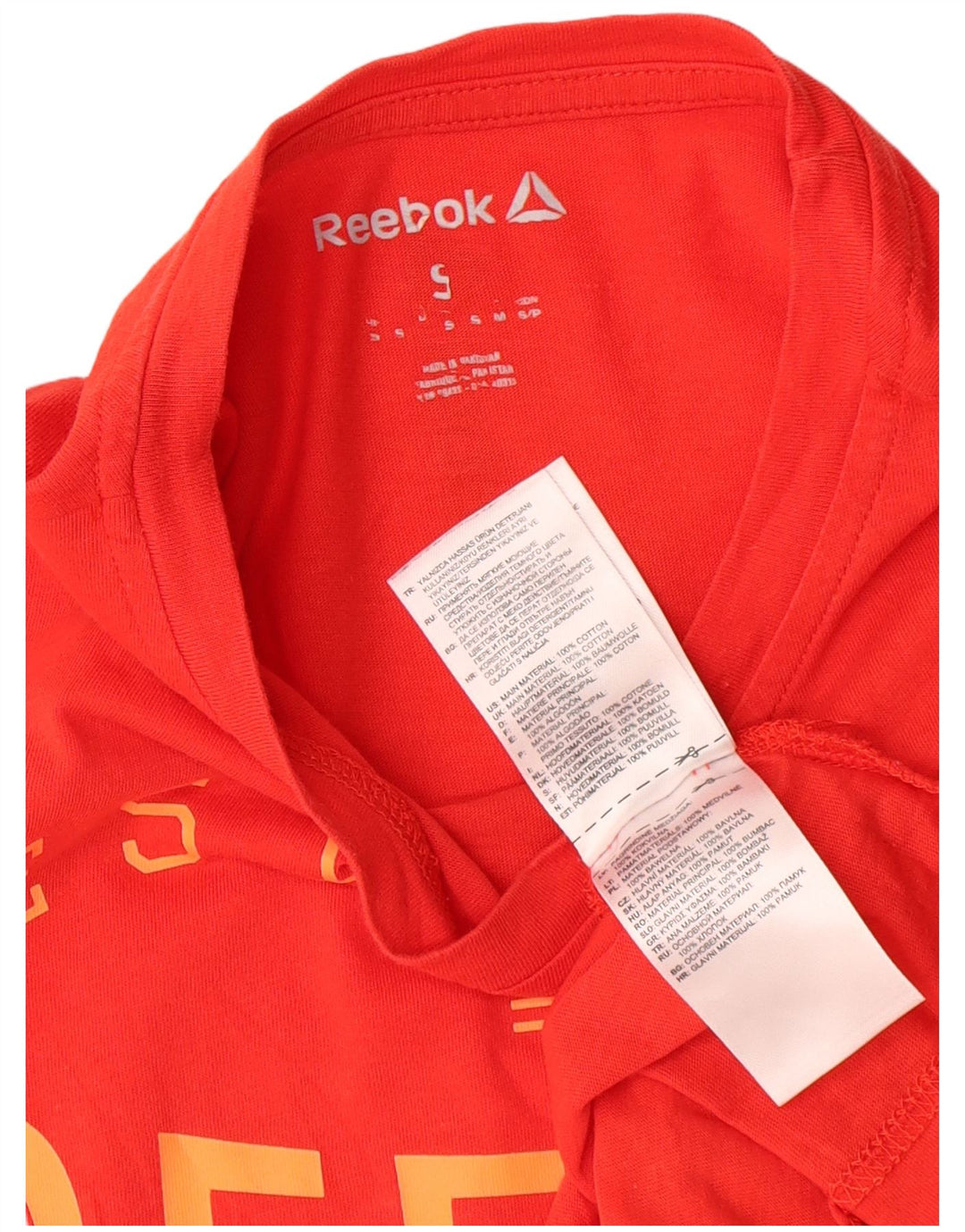 Reebok Herren Grafik T-Shirt Top Small Rot Baumwolle