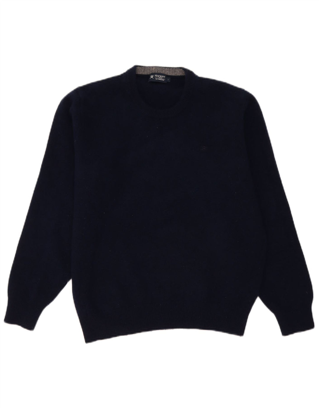 Hackett Damen-Pullover mit Rundhalsausschnitt, UK 16, Größe L, marineblaue Lammwolle