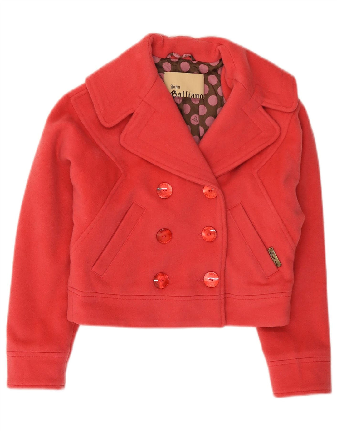 VINTAGE Zweireihiger Blazer für Mädchen, 7–8 Jahre, rosa Wolle
