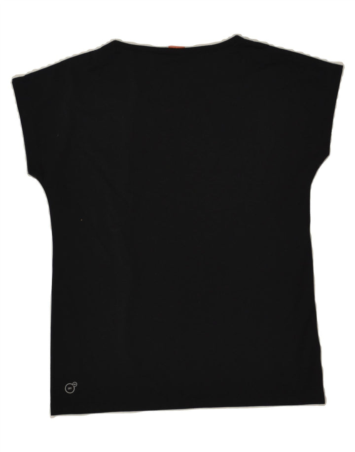 PUMA Womens Abstract Pattern T-Shirt Top UK 12 Medium Black | Vintage Puma | Thrift | Second-Hand Puma | Used Clothing | Messina Hembry 