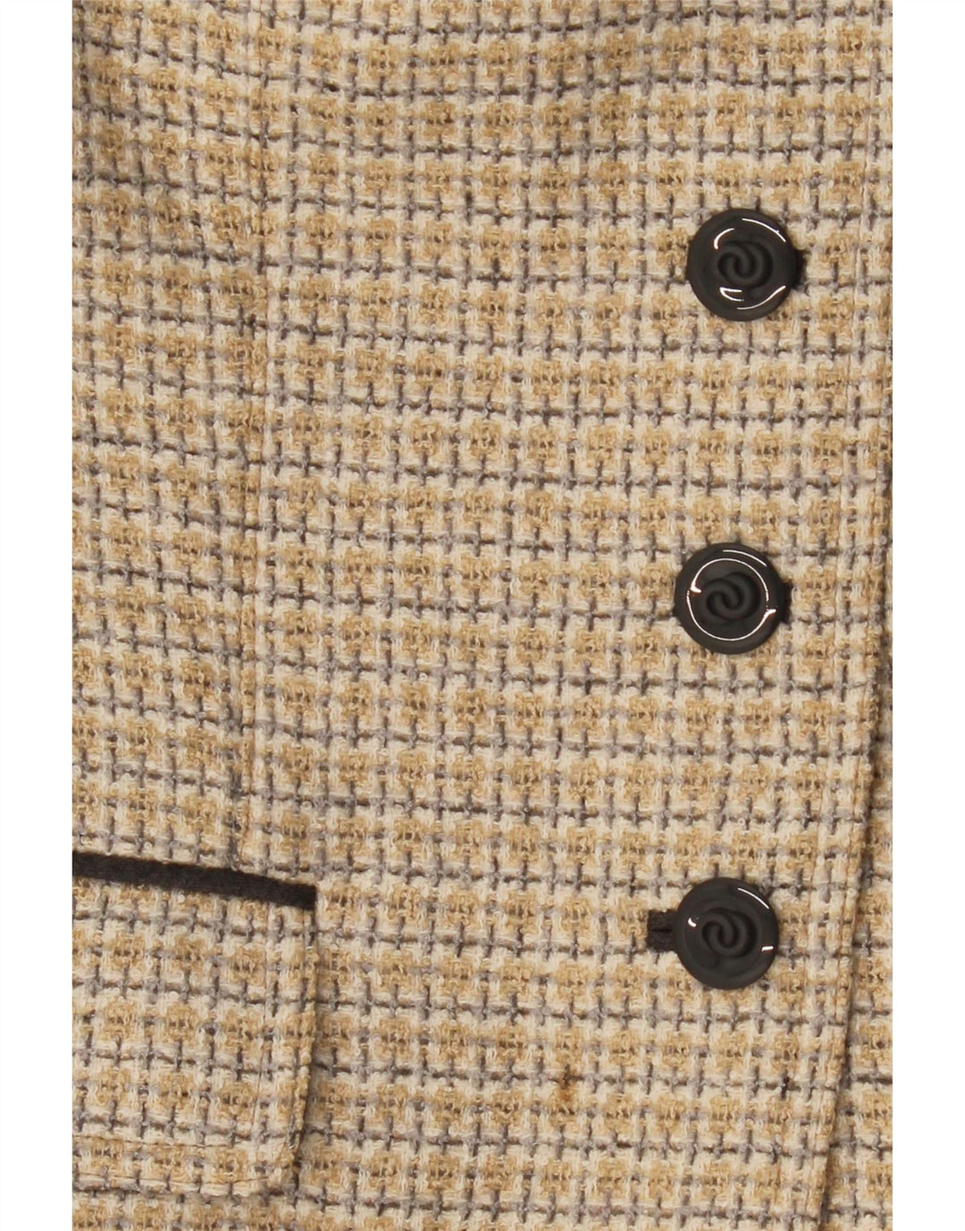 Barbara Kessels Damen 4-Knopf-Blazerjacke EU 38 Mittelbeige karierte Wolle