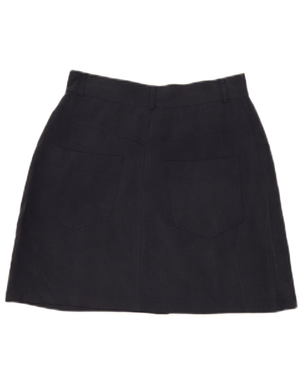 Balloon Damen A-Linienrock IT 36 XS W25 Marineblaue Seide