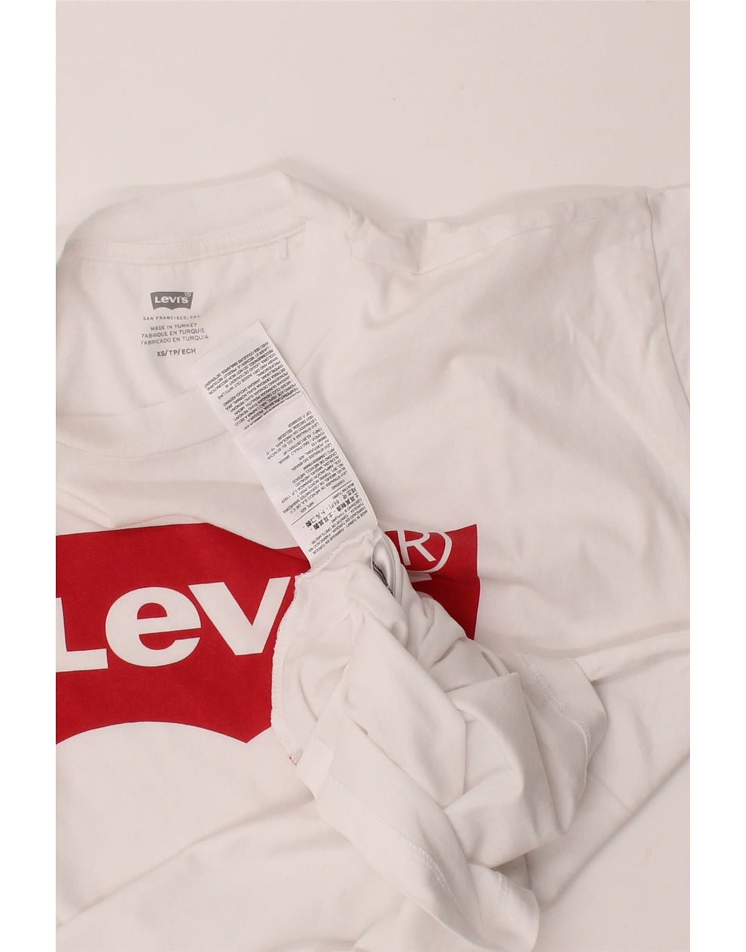 LEVI'S Mens Graphic T-Shirt Top XS White Cotton Vintage Levi's and Second-Hand Levi's from Messina Hembry 
