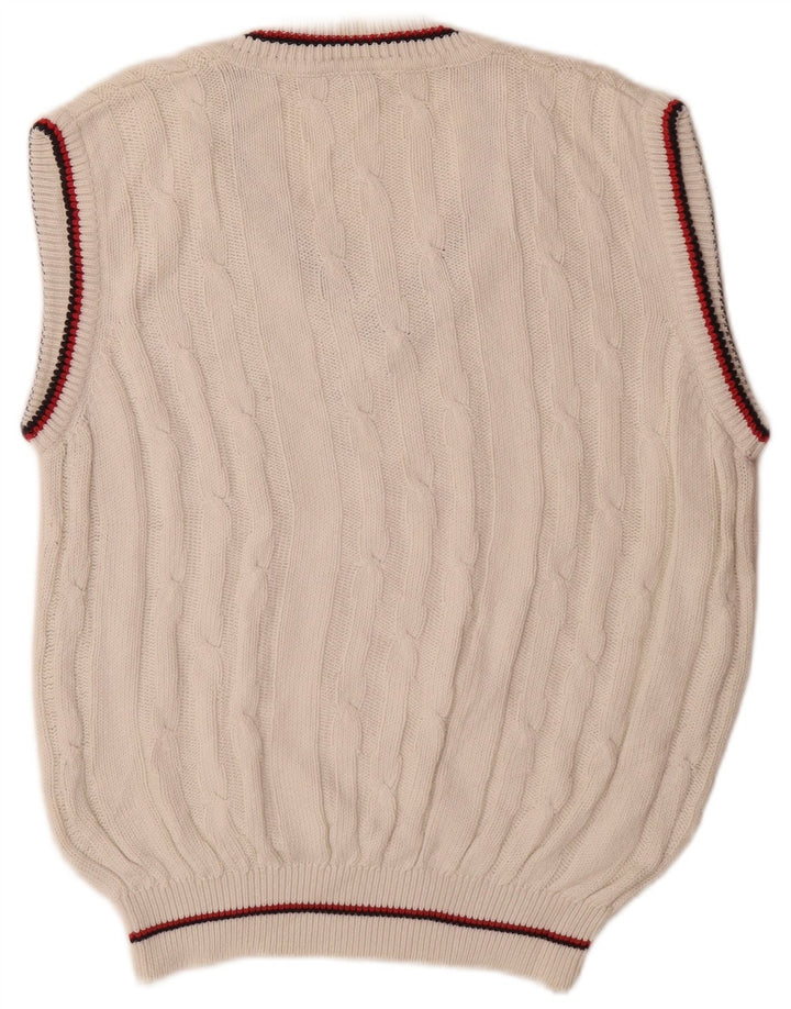 Sergio Tacchini Herren Weste Tank Top Große weiße Baumwolle