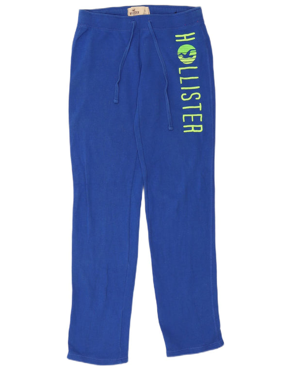 Hollister Damen-Trainingshose mit Grafik, UK 10, Größe S, Blau, Baumwolle
