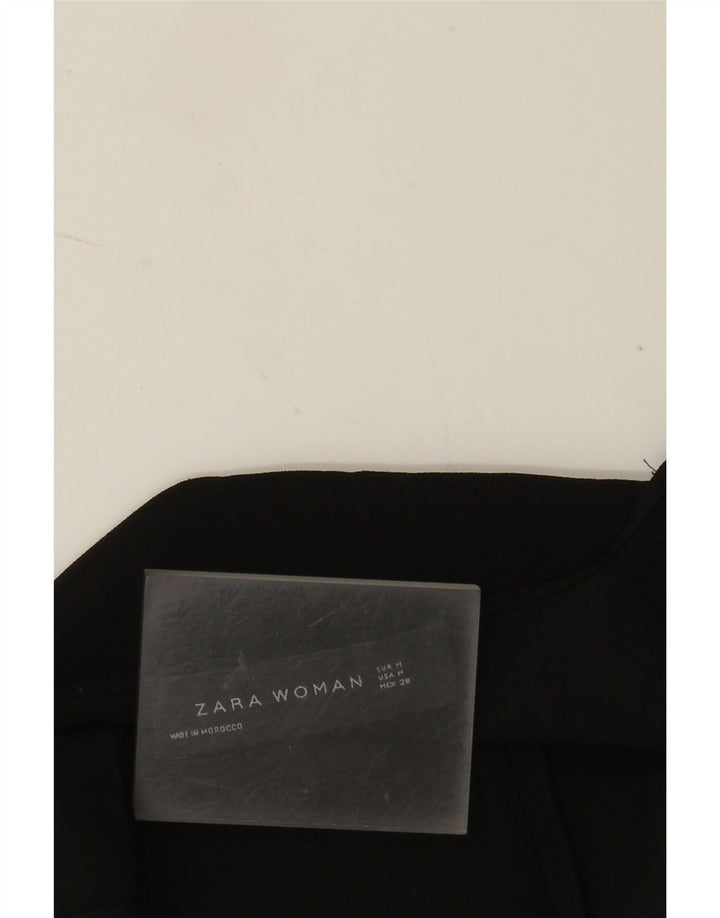 Zara Damen Ärmelloses Wickelkleid UK 14 Medium Schwarz