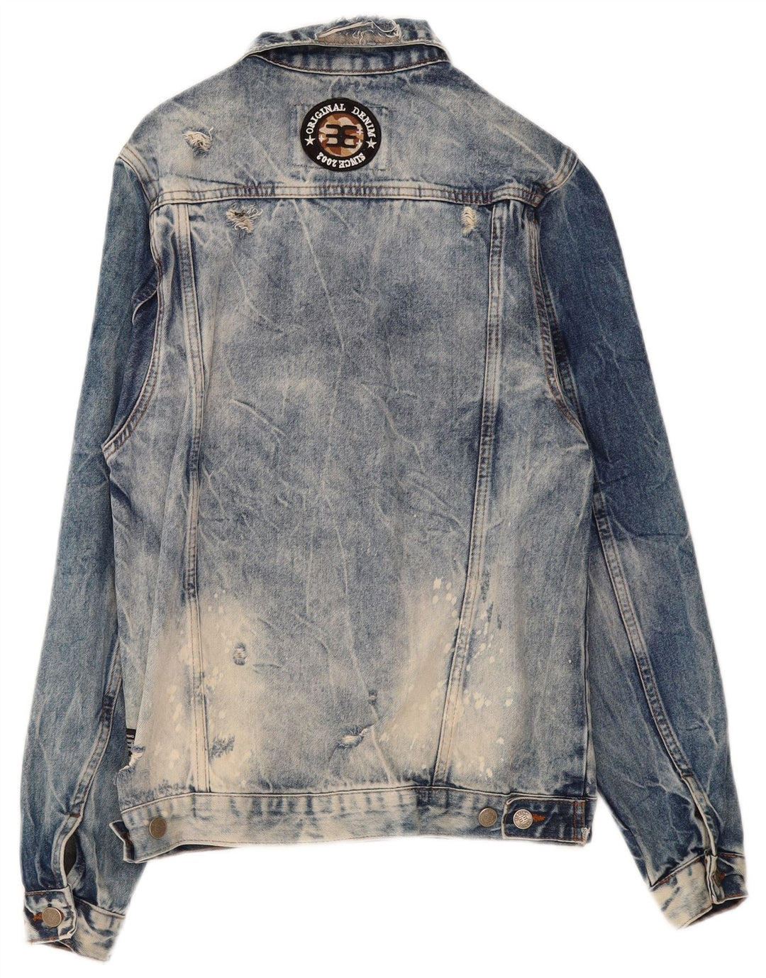 Vintage Herren Distressed Jeansjacke UK 38 Mittelblaue Baumwolle