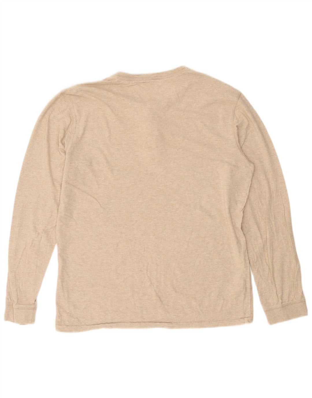 Eddie Bauer Herren-Oberteil, langärmelig, klein, beige gefleckte Baumwolle