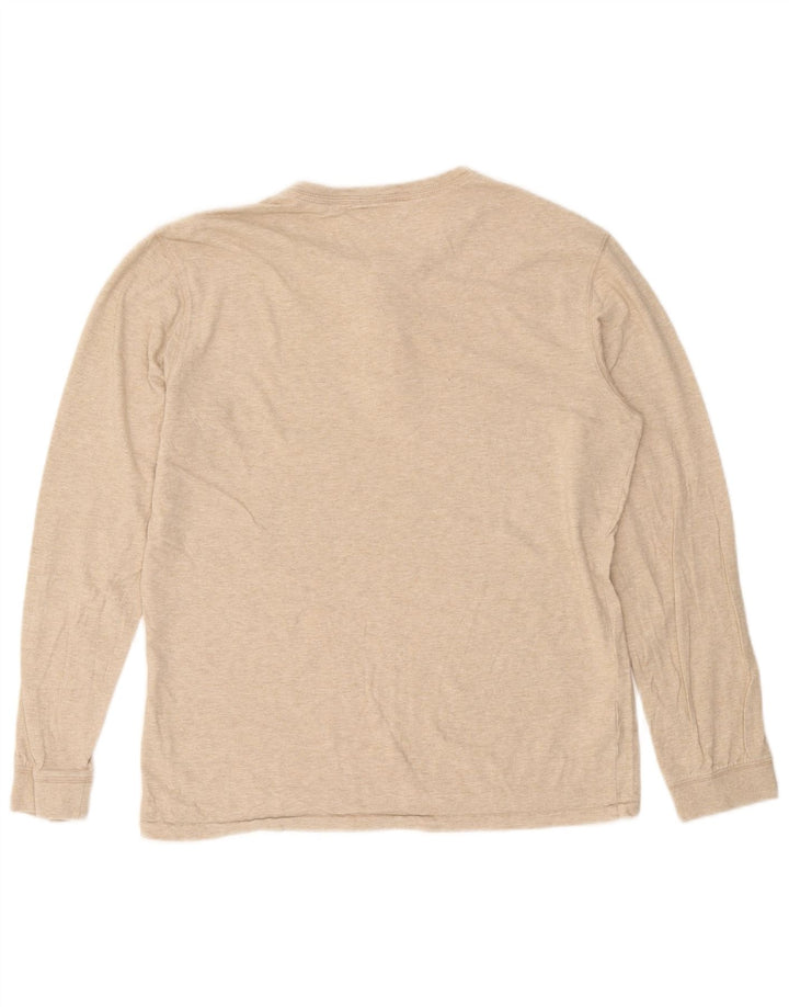 Eddie Bauer Herren-Oberteil, langärmelig, klein, beige gefleckte Baumwolle