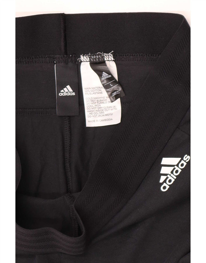 Adidas Damen Leggings UK 14 Große schwarze Baumwolle