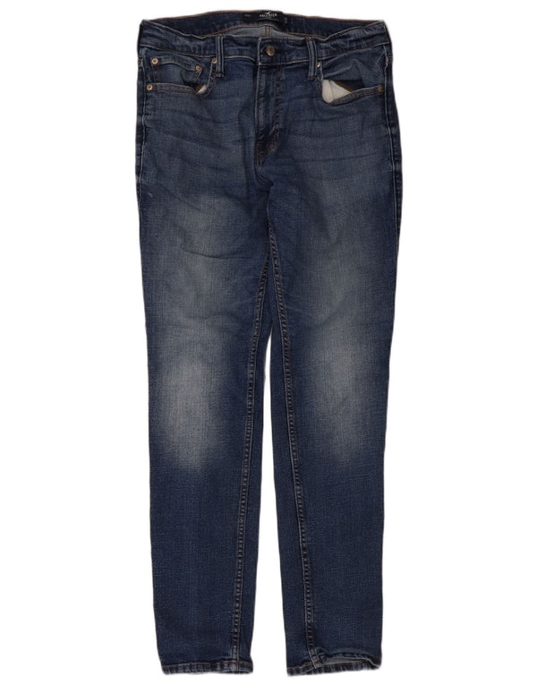 Hollister Herren Skinny Jeans W34 L32 Blaue Baumwolle