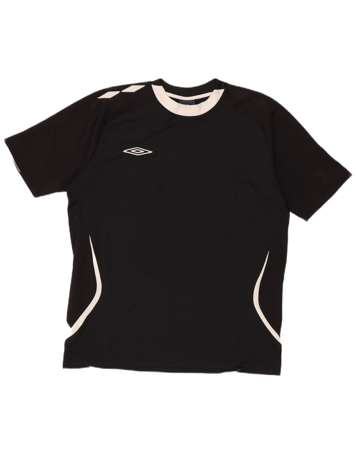 Umbro Herren-Grafik-T-Shirt-Oberteil XL, schwarzes Farbblock-Polyester