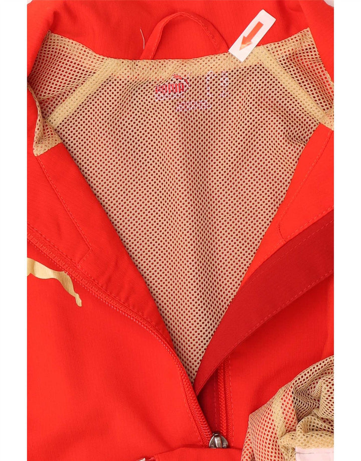 Puma Mädchen-Trainingsanzug-Top-Jacke, 11–12 Jahre, rotes Farbblock-Polyester