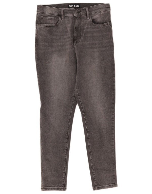 Dkny Damen High Waist Crop Skinny Jeans W30 L26 Graue Baumwolle