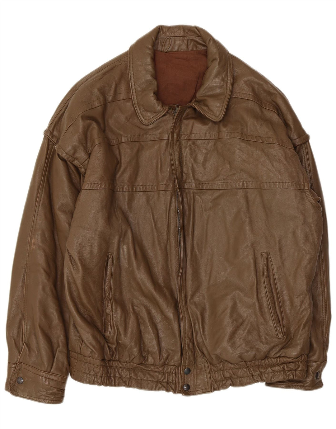 Vintage Herren Lederjacke UK 40 Großes Khaki-Leder