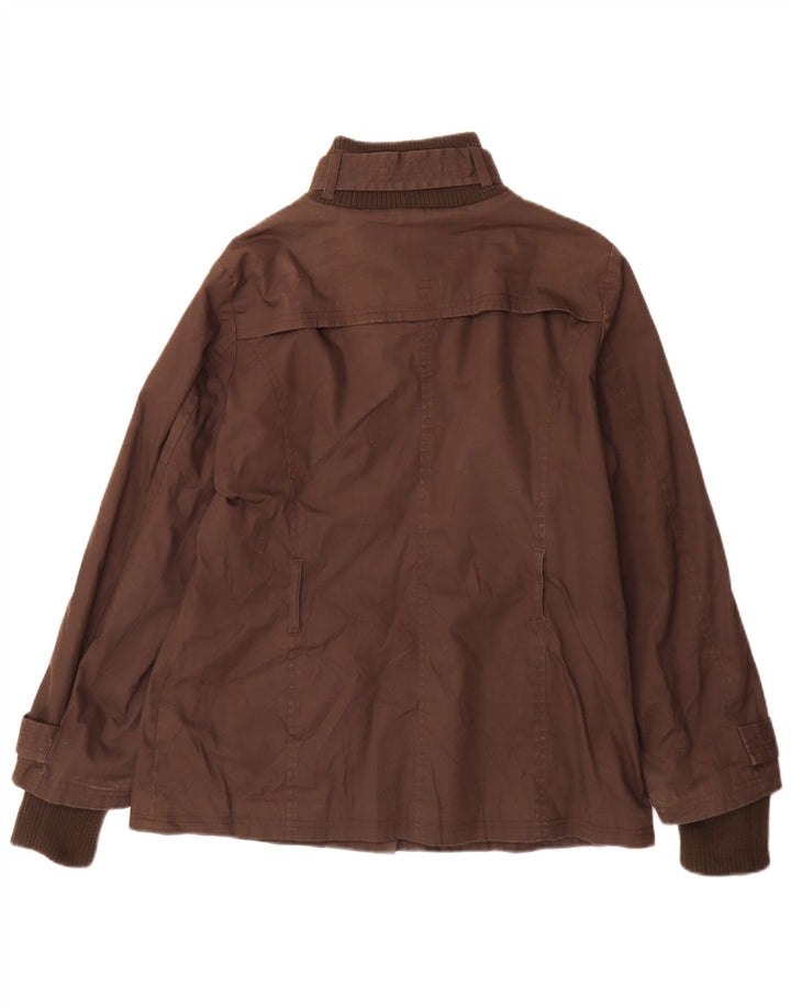 Zara Damen Utility-Jacke UK 14 Große braune Baumwolle