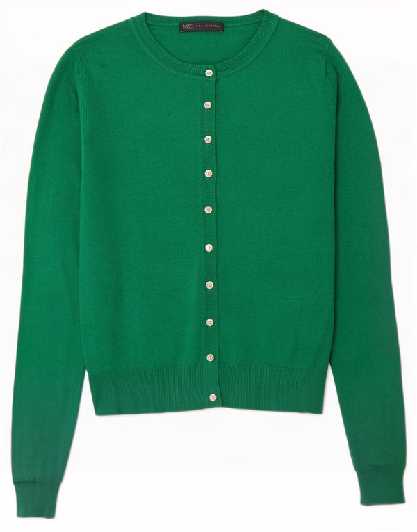 Marks & Spencer Damen Crop Cardigan Pullover UK 8 Small Grüne Viskose