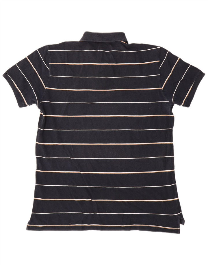 Massimo Dutti Herren-Poloshirt, groß, marineblau gestreift