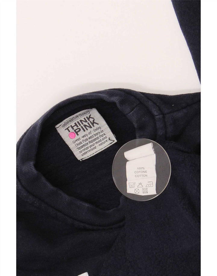 Think Pink Sweatshirt-Pullover mit Grafik für Jungen, reguläre Passform, 4–5 Jahre, Marineblau