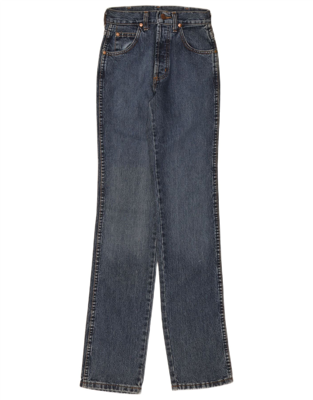 WRANGLER Damen Resolution Straight Jeans W24 L34 Marineblaue Baumwolle