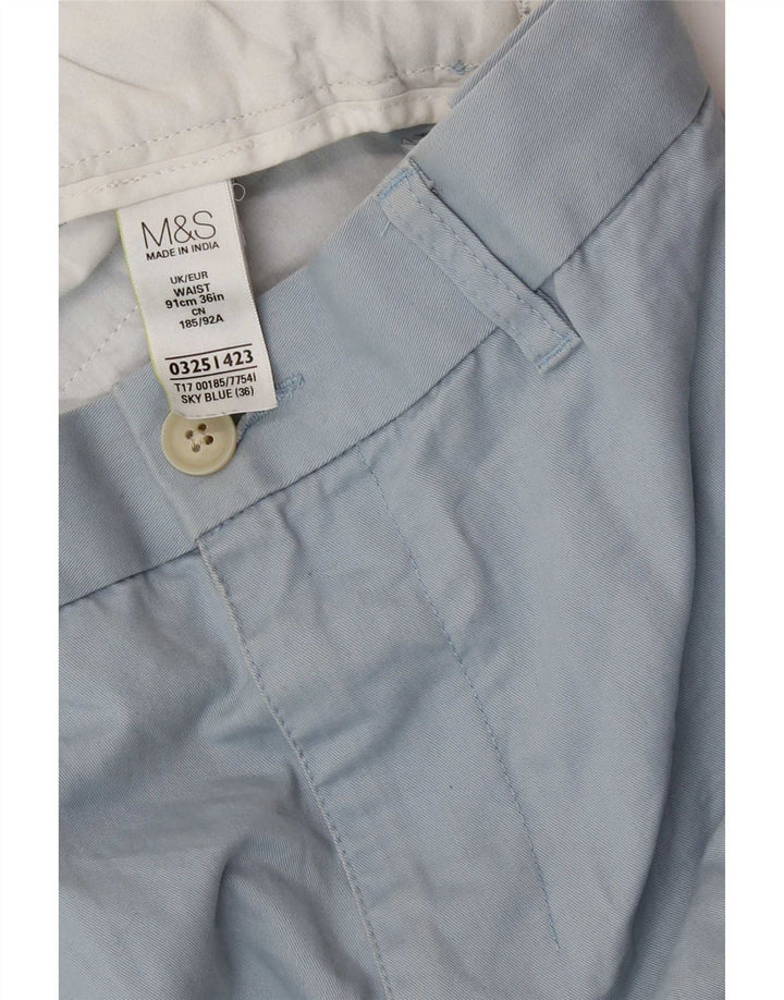 Marks & Spencer Herren-Chinoshorts W36, Größe L, Blau, Baumwolle