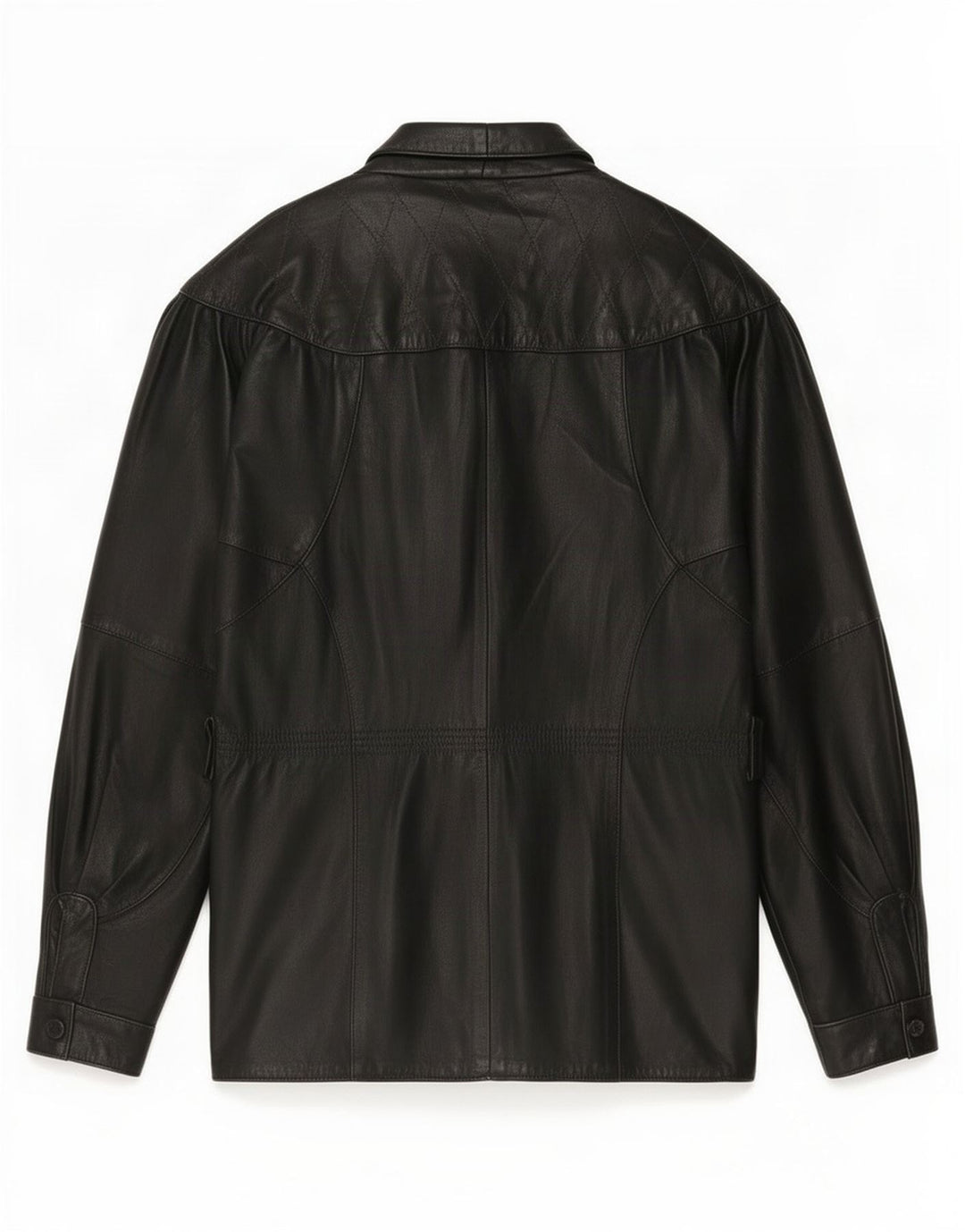 Vintage Damen Übergroße Lederjacke UK 10 Small Schwarz