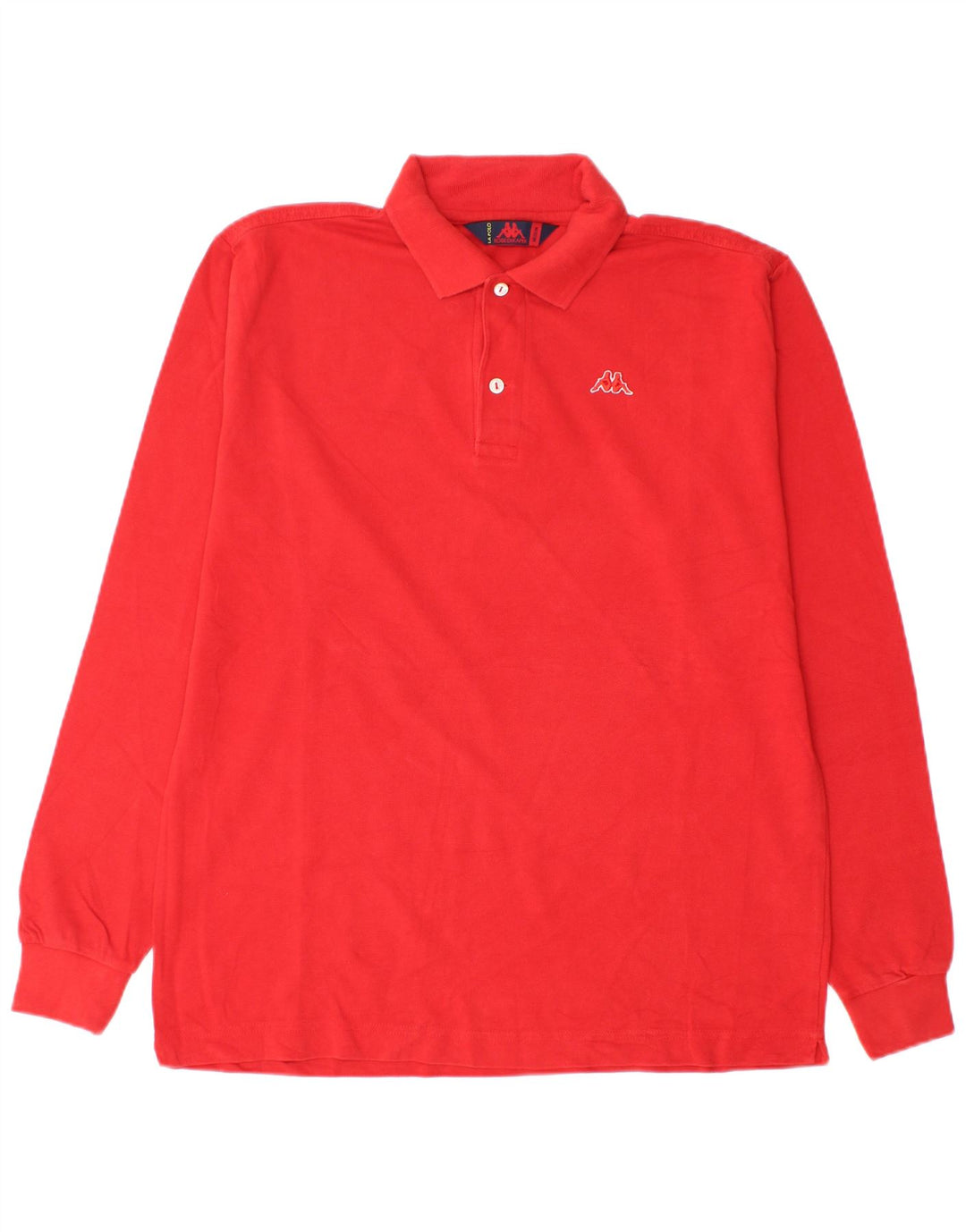 Kappa Herren-Langarm-Poloshirt aus mittelroter Baumwolle