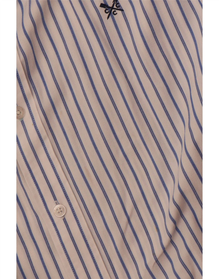 Crew Clothing Herren Slim Fit Hemd 2XL weiß gestreift aus Baumwolle