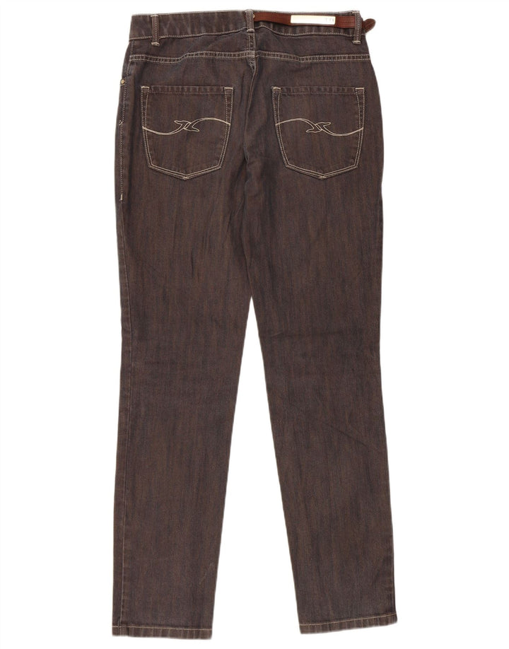 Trussardi Damen Slim Jeans W25 L30 Braune Baumwolle
